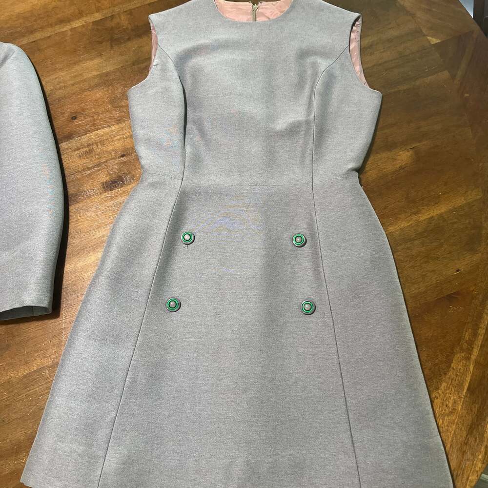 Vintage 1960s Wool Dress Suit with Cropped Jacket - Picture 2 of 16